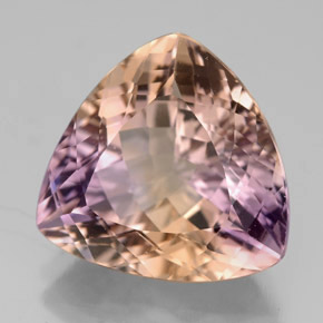 Ametrino bicolor natural 7,60ct, trillion, VVS