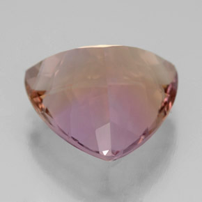Ametrino bicolor natural 7,60ct, trillion, VVS