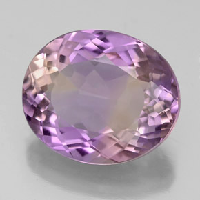 Ametrino bicolor natural 5,91ct, corte oval, VVS-VS