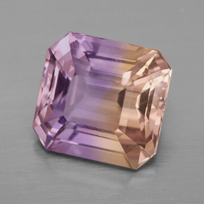 Ametrino bicolor natural 4,98ct, corte esmeralda, VVS-VS