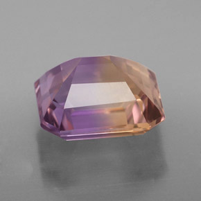 Ametrino bicolor natural 4,98ct, corte esmeralda, VVS-VS