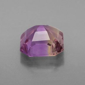 Ametrino bicolor natural 1,64ct, corte esmeralda, VS