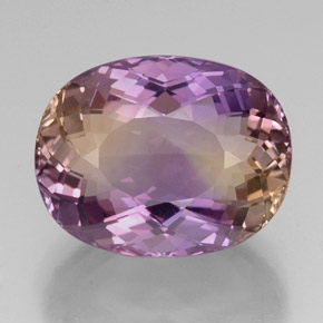 Ametrino bicolor natural 17,66ct, corte oval, VVS-VS