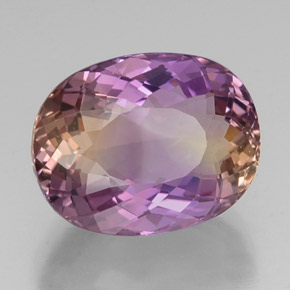 Ametrino bicolor natural 17,66ct, corte oval, VVS-VS