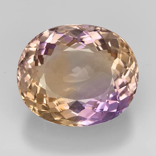 Ametrino bicolor natural 17,20ct, corte oval, VS