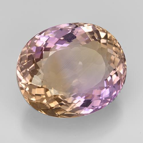 Ametrino bicolor natural 17,20ct, corte oval, VS