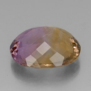 Ametrino bicolor natural 22,00ct, corte oval, VVS