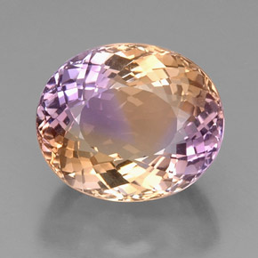 Ametrino bicolor natural 16,82ct, corte oval, VVS-VS