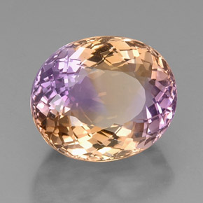 Ametrino bicolor natural 16,82ct, corte oval, VVS-VS