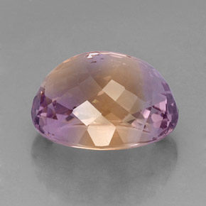 Ametrino bicolor natural 16,82ct, corte oval, VVS-VS