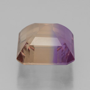 Ametrino bicolor natural 5,61ct, corte esmeralda, VVS
