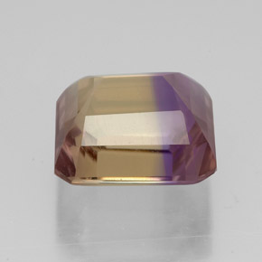 Ametrino bicolor natural 4,86ct, corte esmeralda, VS