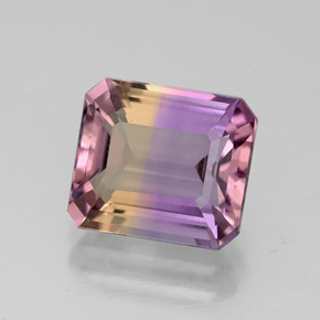 Ametrino bicolor natural 3,03ct, corte esmeralda, VS