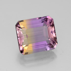 Ametrino bicolor natural 3,03ct, corte esmeralda, VS