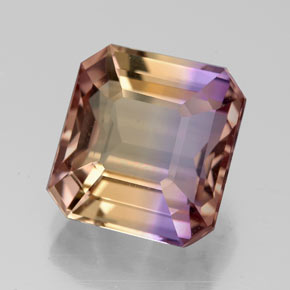 Ametrino bicolor natural 5,07ct, corte esmeralda, VVS