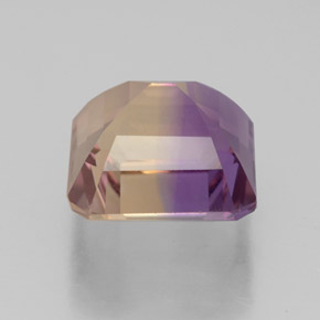 Ametrino bicolor natural 3,84ct, corte esmeralda, VVS-VS