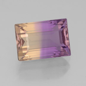 Ametrino bicolor natural 2,85ct, baguete, VVS-VS