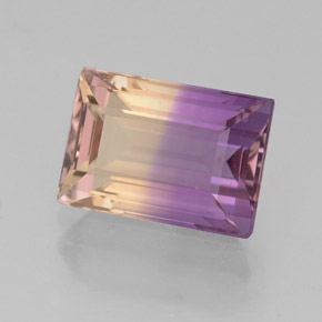 Ametrino bicolor natural 2,85ct, baguete, VVS-VS