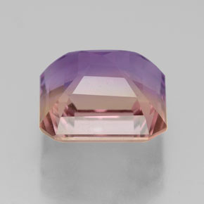 Ametrino bicolor natural 4,78ct, corte esmeralda, VS
