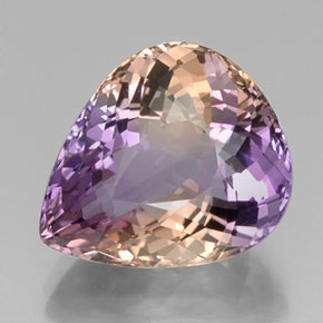 Ametrino bicolor natural 13,01ct, formato de pêra, VVS