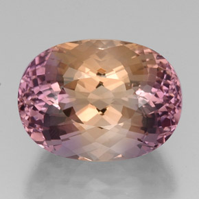 Ametrino bicolor natural 19,41ct, corte oval, VVS
