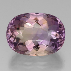 Ametrino bicolor natural 19,15ct, corte oval, IF