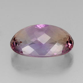 Ametrino bicolor natural 12,46ct, corte oval, VVS