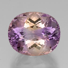 Ametrino bicolor natural 14,07ct, corte oval, VVS