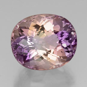 Ametrino bicolor natural 14,07ct, corte oval, VVS