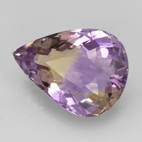 Ametrino bicolor natural 14,61ct, formato de pêra, VS