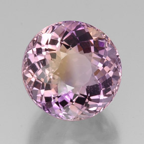Ametrino bicolor natural 13,98ct, corte redondo, VVS