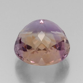 Ametrino bicolor natural 13,98ct, corte redondo, VVS