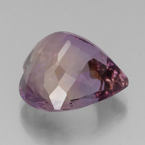 Ametrino bicolor natural 14,43ct, formato de coração, VVS