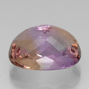 Ametrino bicolor natural 21,20ct, corte oval, VVS