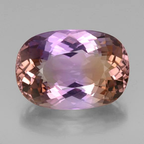 Ametrino bicolor natural 25,08ct, corte oval, VVS