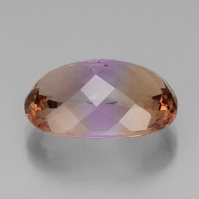 Ametrino bicolor natural 25,08ct, corte oval, VVS