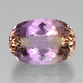 Ametrino bicolor natural 16,93ct, corte oval, VS