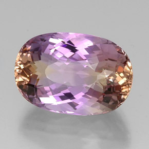 Ametrino bicolor natural 16,93ct, corte oval, VS