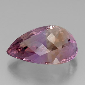 Ametrino bicolor natural 22,41ct, formato de pêra, VVS