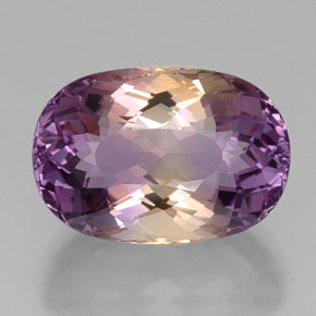Ametrino bicolor natural 19,00ct, corte oval, VVS