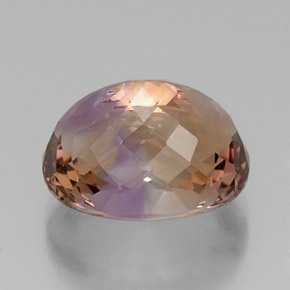 Ametrino bicolor natural 11,43ct, corte oval, VVS