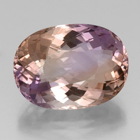 Ametrino bicolor natural 17,90ct, corte oval, IF