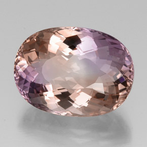 Ametrino bicolor natural 17,90ct, corte oval, IF