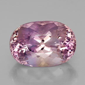 Ametrino bicolor natural 15,10ct, corte oval, VVS