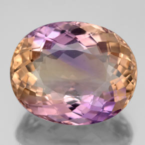 Ametrino bicolor natural 12,15ct, corte oval, VS