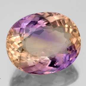 Ametrino bicolor natural 12,15ct, corte oval, VS
