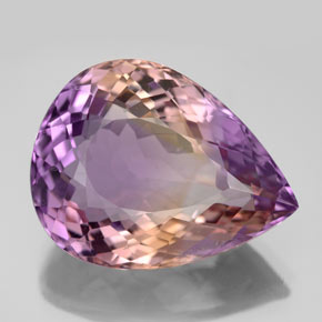 Ametrino bicolor natural 13,91ct, formato de pêra, VS