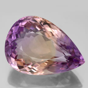 Ametrino bicolor natural 15,99ct, formato de pêra, VS