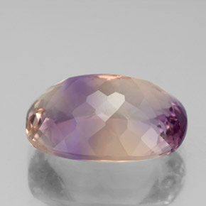 Ametrino bicolor natural 6,44ct, almofada cortada, VVS-VS
