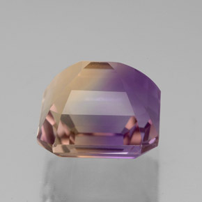 Ametrino bicolor natural 5,50ct, corte esmeralda, VVS